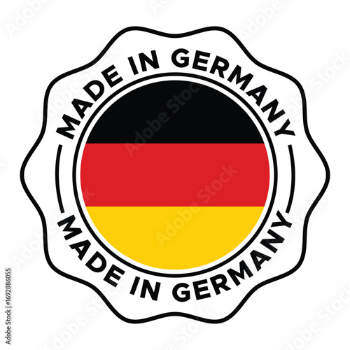 Made in Germany Label Vector Design | German Flag Seal Badge Icon