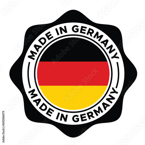 Made in Germany Label Vector Design | German Flag Seal Badge Icon