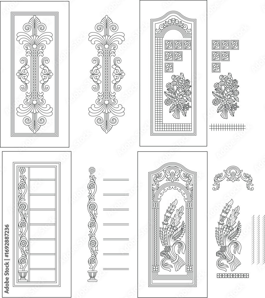 Obraz premium Set of classic elements in Kotor vector 