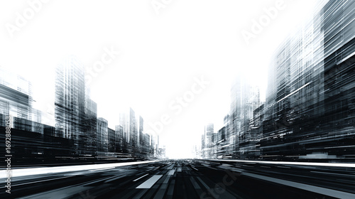 Fototapeta Naklejka Na Ścianę i Meble -  Horizontal urban intro transition graphic effect isolated on transparent background 