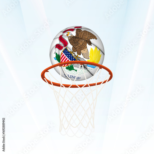 Illinois Flag Basketball Scoring Through Hoop.