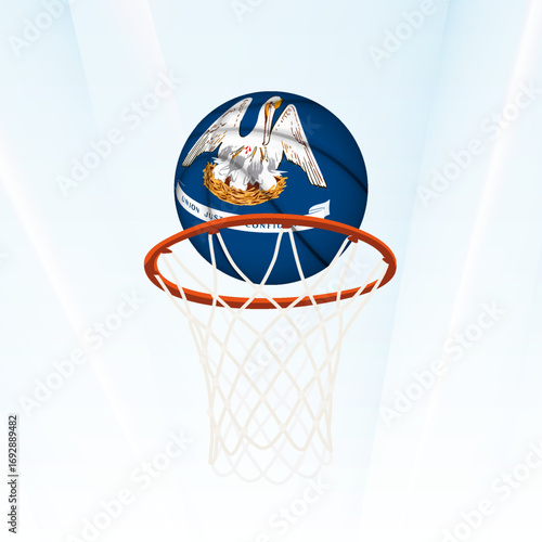 Louisiana Flag Basketball Scoring Through Hoop.