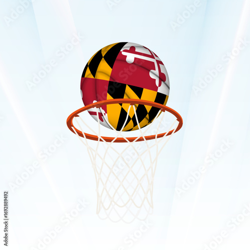 Maryland Flag Basketball Scoring Through Hoop.