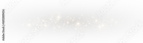 Glistering flash bokeh with radiant light and shimmering powder particles. Transparent spray and christmas dust effect, golden sparkle with abstract festive glow.