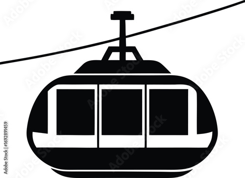 cable car silhouette vector illustration
