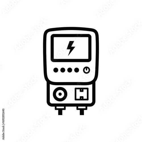 Electric Power Meter Icon for Voltage, Energy Consumption, and Supply