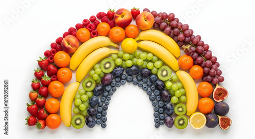 Vibrant Rainbow of Fresh Fruits A Colorful and Delicious Healthy Food Concept