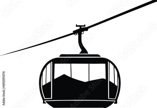 cable car silhouette vector illustration
