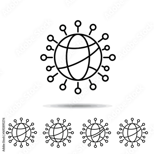 Dynamic Global Network Icon for Modern Business Strategy and Digital Connectivity