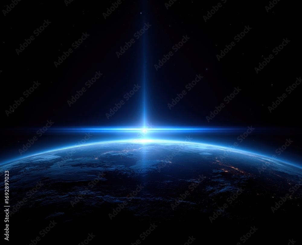 Fototapeta premium Earth from space, vibrant sunrise