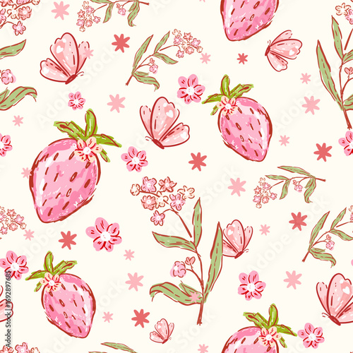 strawberry pattern Seamless, strawberry, wallpaper pattern, valentine pattern, strawberry pattern seamless, aesthetic, backdrop, background, card, cartoon, coquette, cute pattern,