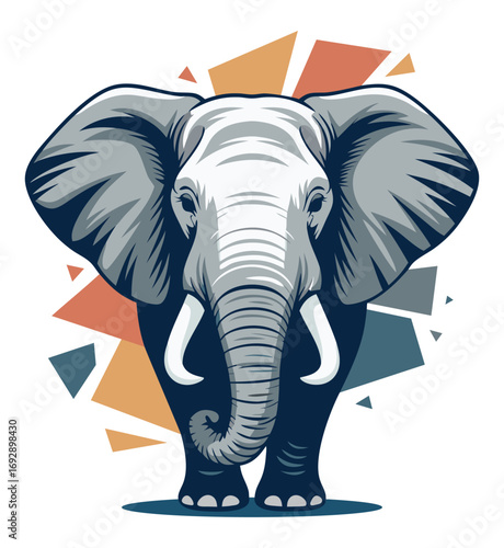 Wallpaper Mural Stylized Elephant Vector Illustration with Geometric Accents. Torontodigital.ca