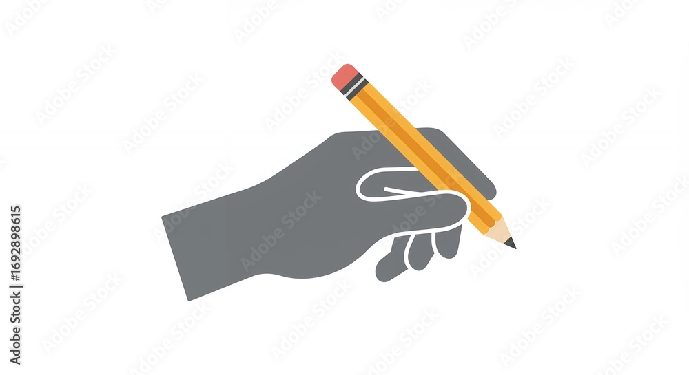 Hand holding pencil
