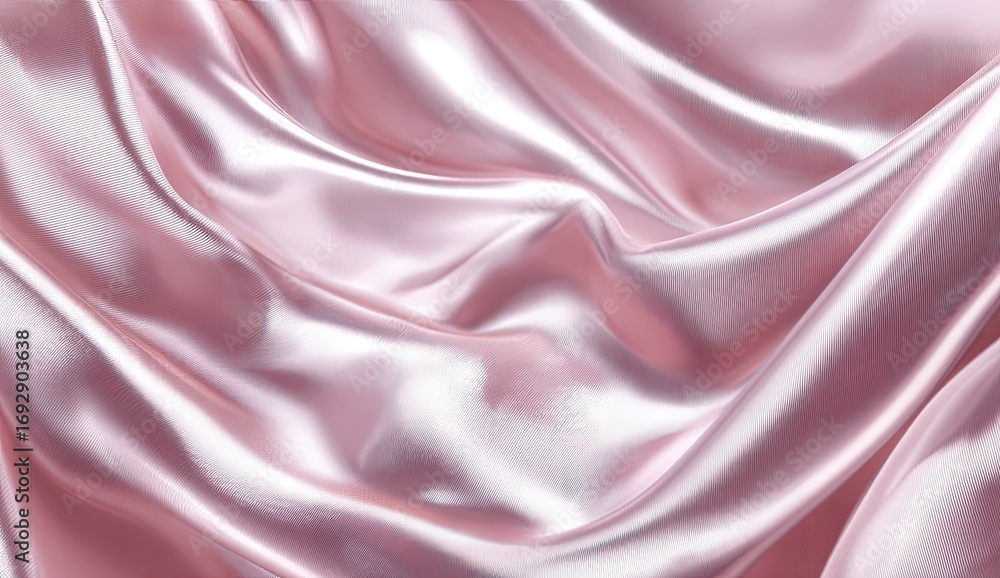 Fototapeta premium Soft, flowing, light pink satin fabric drapes in elegant folds