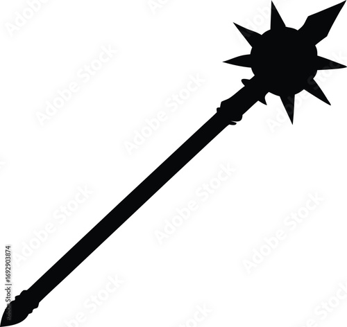 medieval spiked mace vector art
