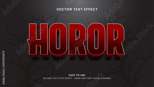 horor editable text effect 3d vector