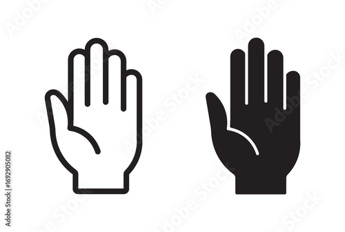 Human hand  icon set, Hand stop icon set vector illustration