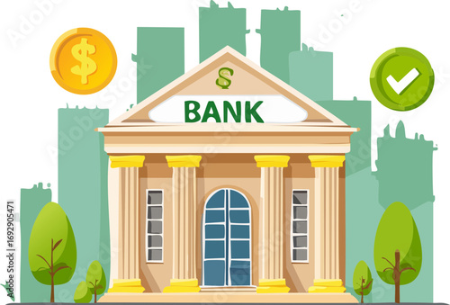bir bankanın vektör çizimi 