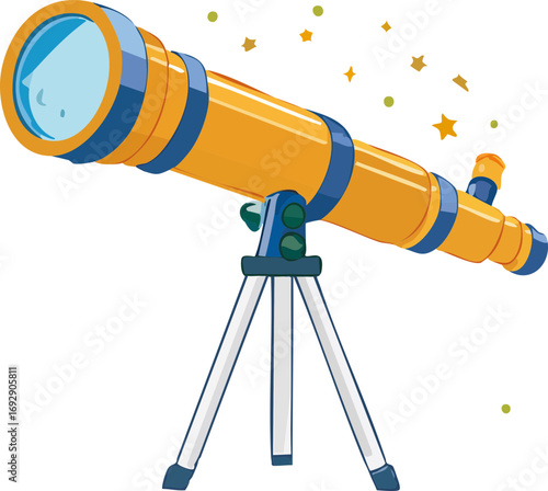 telescope on a white background