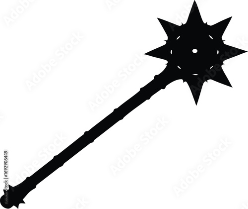 mace weapon silhouette vector illustration
