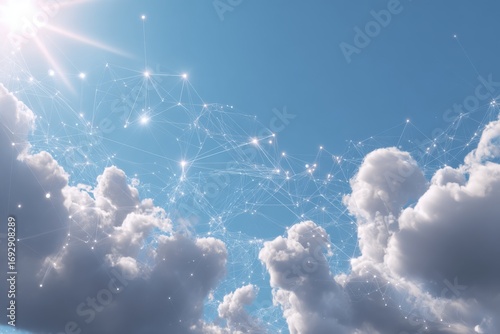 Abstract digital network sky