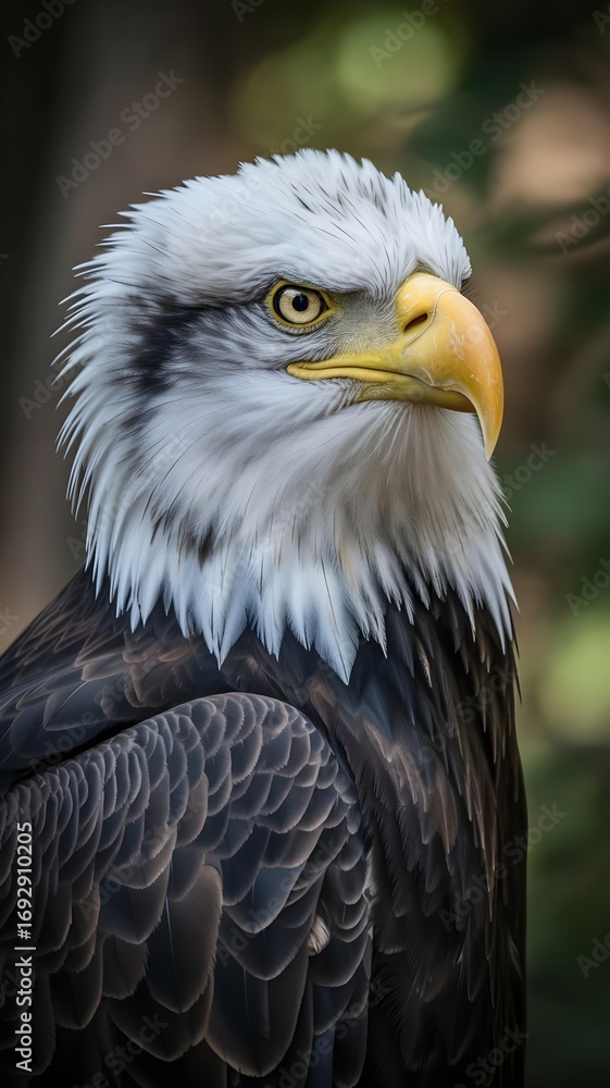 Obraz premium Close-up of a majestic Bald Eagle's head and neck