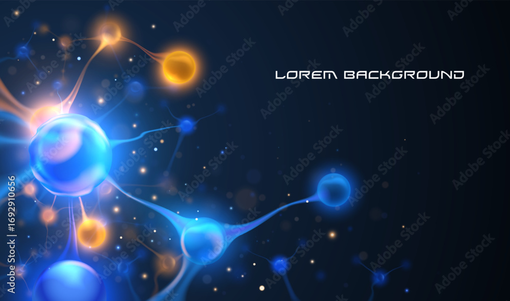 Obraz premium Color light molecule structure background