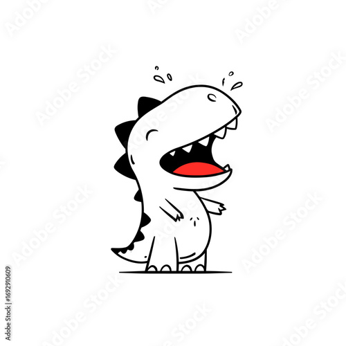 Tyrannosaurus Rex. Tyrannosaurus Rex simple black and white line art vector logo