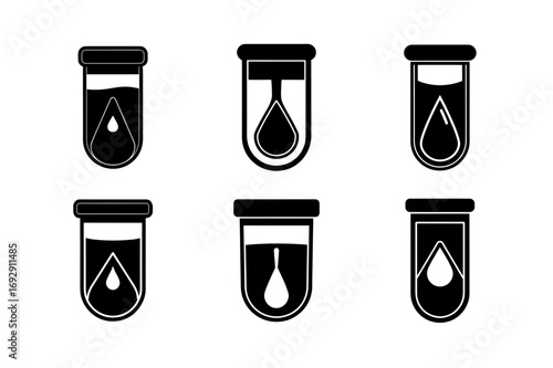 Urine Sample Icon Collect Medical Instrument | Laboratory, Test, Healthcare Vector Illustration.
