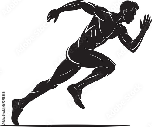 Dynamic Male Runner Silhouette Illustration