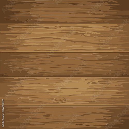 Wooden plank wall background showcasing natural wood grain. Horizontal planks with realistic knot details. Detailed wood texture.