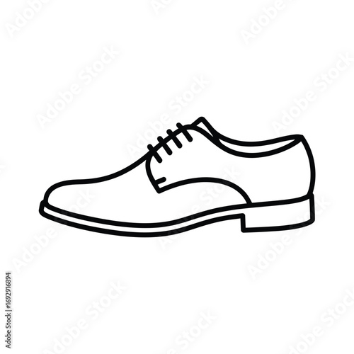 Simple outline drawing of a classic men s dress shoe