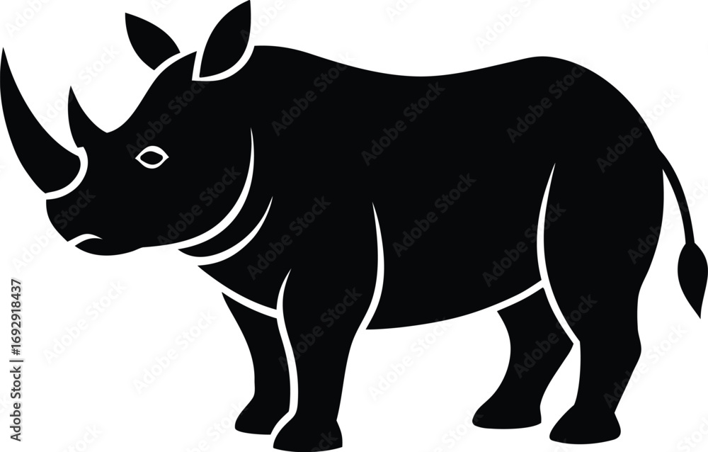 Fototapeta premium Black Rhino Silhouette