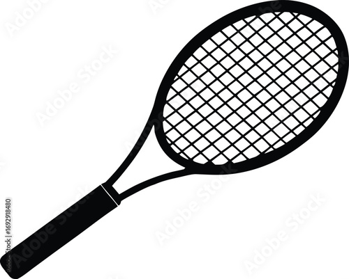 tennis racket bat silhouette vector illustration

