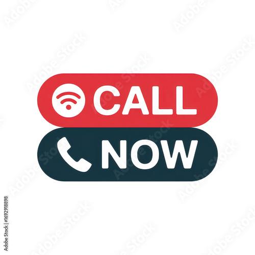 Dynamic call now button with modern red and blue design and phone icon