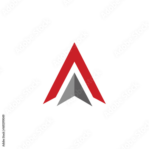 Modern abstract red and gray arrow upward symbol business growth abstract shape logo