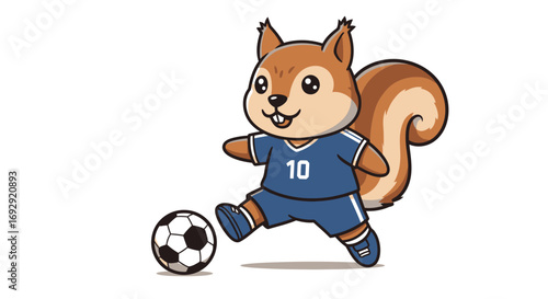 Cute Cartoon Animal Mascot Playing Soccer – Fun Sports Vector Illustration