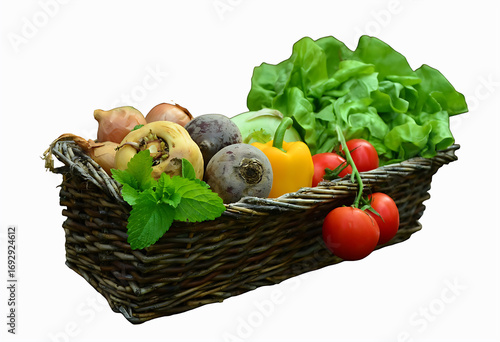 basket with vegetables