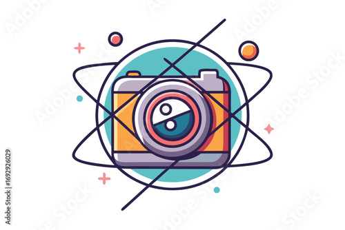 Camera geometric lens orbit lines photography technology symbol