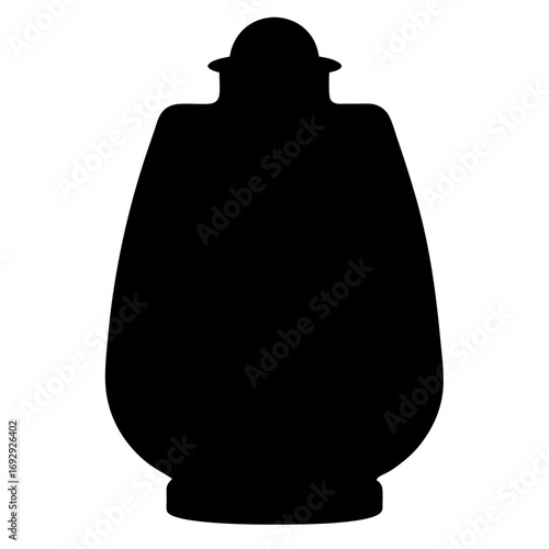 Elegant black silhouette of an antique urn with distinctive lid design