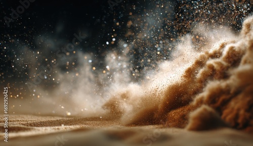 Powerful sandstorm erupting