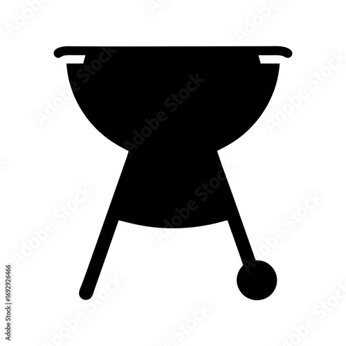 Black silhouette of a charcoal grill ready for a backyard barbecue