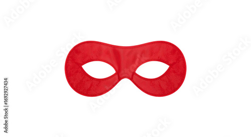 A bright red mask for dress-up or pretend play. The simple, classic design offers anonymity. Isolated on transparent background, png