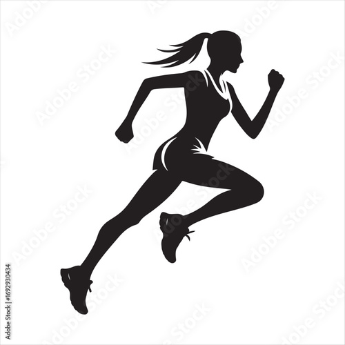 marathon runners sketch art vector silhouette doodle logo design