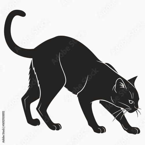 Cat Eating  vector illustration