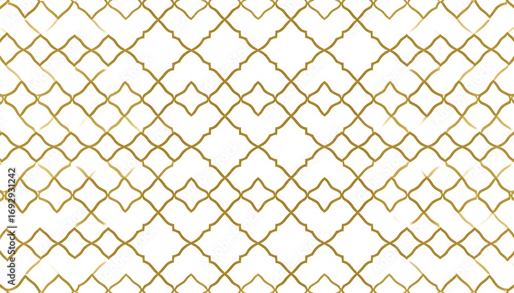 Fototapeta premium Gold geometric pattern on white background
