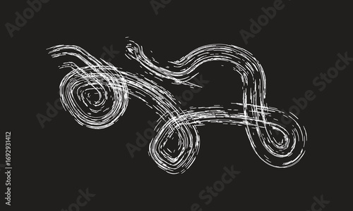 free style shape illustration with curves and moves on black background