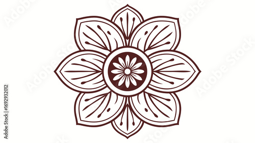 Brown Floral Mandala Design Vector Illustration flower