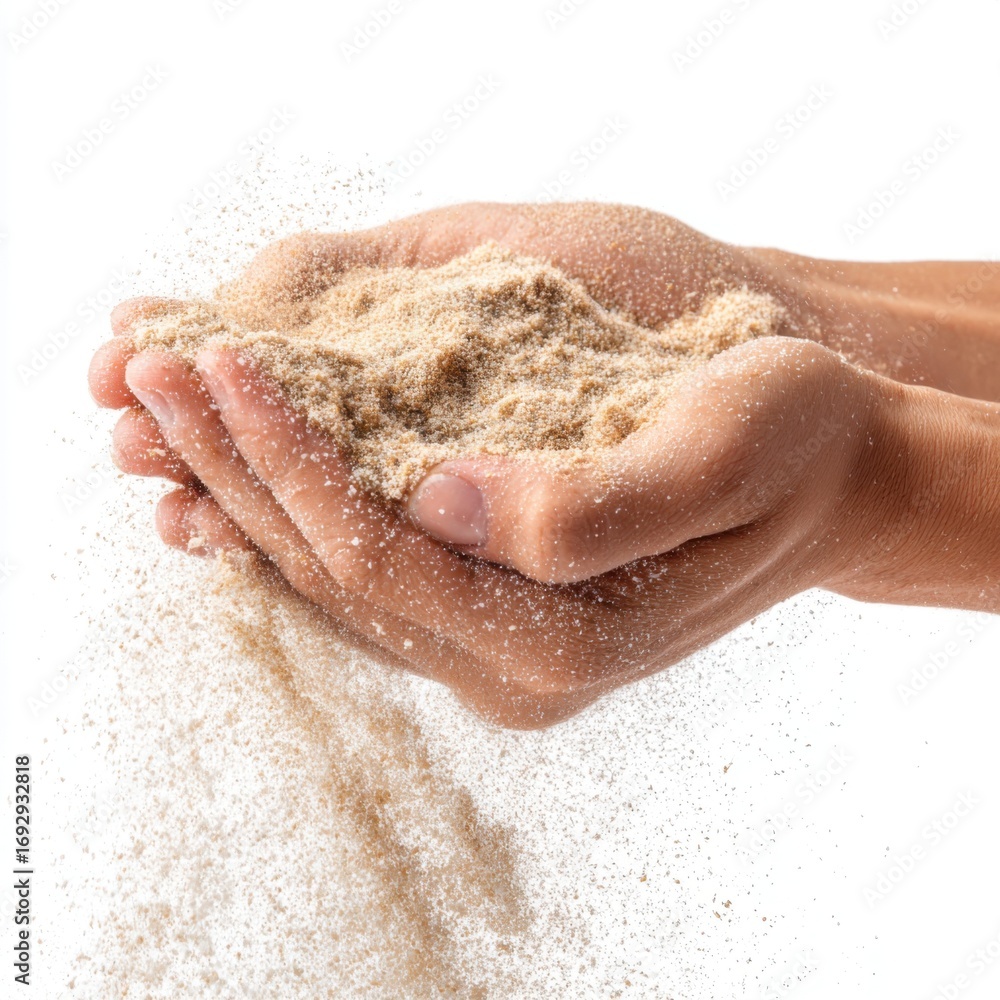 Fototapeta premium Sand falling from hands
