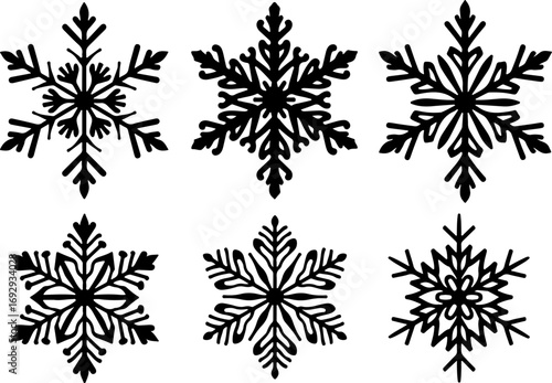 Wallpaper Mural Intricate Snowflake Silhouette Collection vector bundle Torontodigital.ca